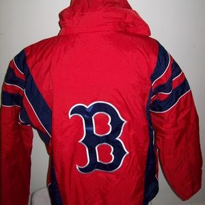 BOSTON RED SOX Starter Hooded Pull Over Jacket RED